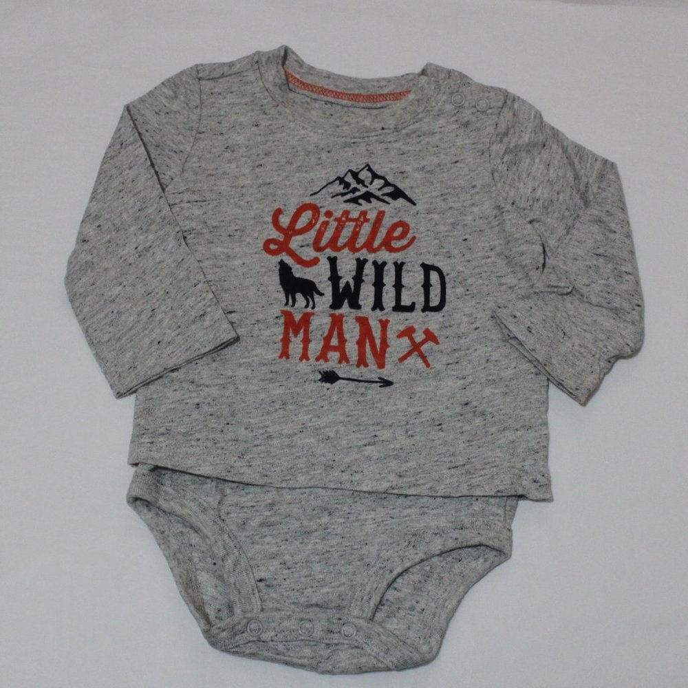 Baby B'gosh 6M Little Wild Man Gray Long Sleeve